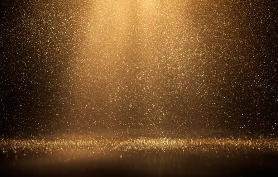 Digitally generated image of falling gold particles, perfectly usable for a wide variety of topics like Christmas, 奢侈品, 成功, 庆祝活动, 等.