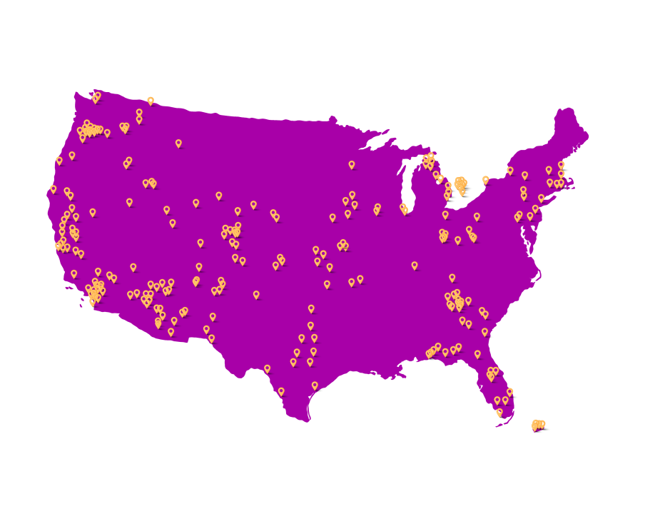 U地图.S. 橙色圆点