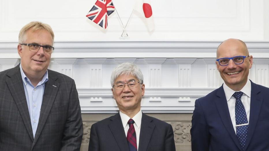 Andy White (left) with Masanori Koguchi, President of the Japan Atomic Energy Agency, and Professor Paul Howarth, Chief Executive Officer of National Nuclear Laboratory.
