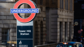 London Underground Tower Hill Station sign