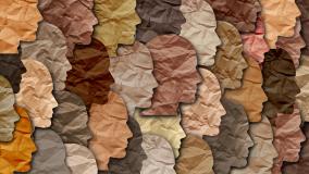 Stock image of different skin tone faces