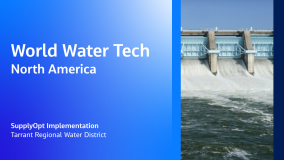 World Water Tech event banner with weir