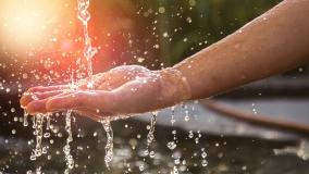 hand under running water