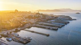 Aerial view of San Francisco port