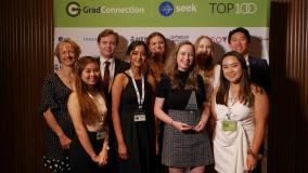 Image of team winning prestigious Most Popular Engineering & Resources Employer Award