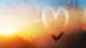 Heart on window