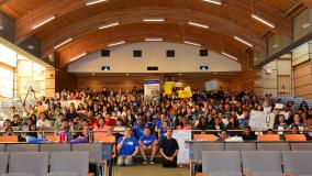 An auditorium full of students