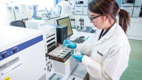 Jacobs employee working in lab