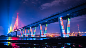 Queensferry Bridge with Tartan