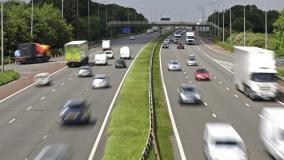 Timelapse image of cars on highway