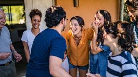 Group of people laughing