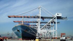 Container ship at Port of Los Angeles
