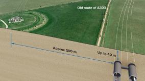 An illustration of how the tunnel will be built under the World Heritage Site, further away from the Stonehenge monument