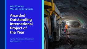 Tunnel under construction incorporated into award banner