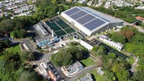 Aerial view of Puerto Rico water and wastewater facility