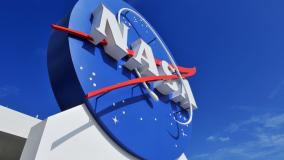 NASA sign from below