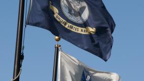 Flags for the United States Navy and the United States Army