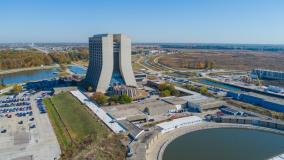 Aerial view of scientific research facilities