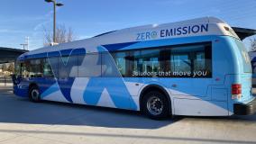Zero Emission Bus Parked In Lot Courtesy of VTA