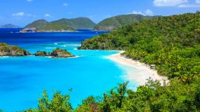 Caribbean,Trunk Bay on St John island, US Virgin Islands