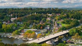 Sky view of Kingston, New York