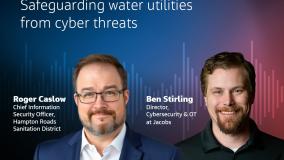 Podcast cover artwork showing two guests and the podcast topic