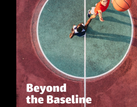 Beyond the Baseline paper front cover two men tipping off in basketball game