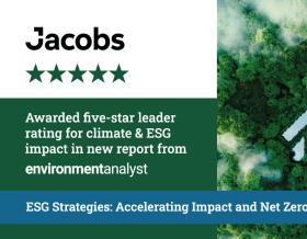 Jacobs award five star leader rating for climate and ESG impact in new report from Environment Analyst