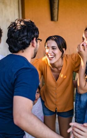 Group of people laughing