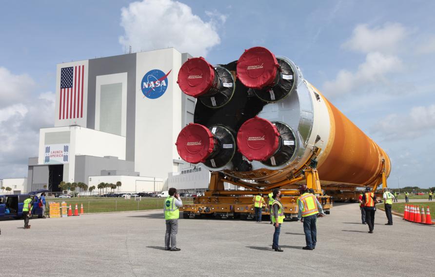 Rocket outside Kennedy Space Center
