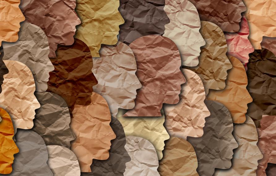 Stock image of different skin tone faces