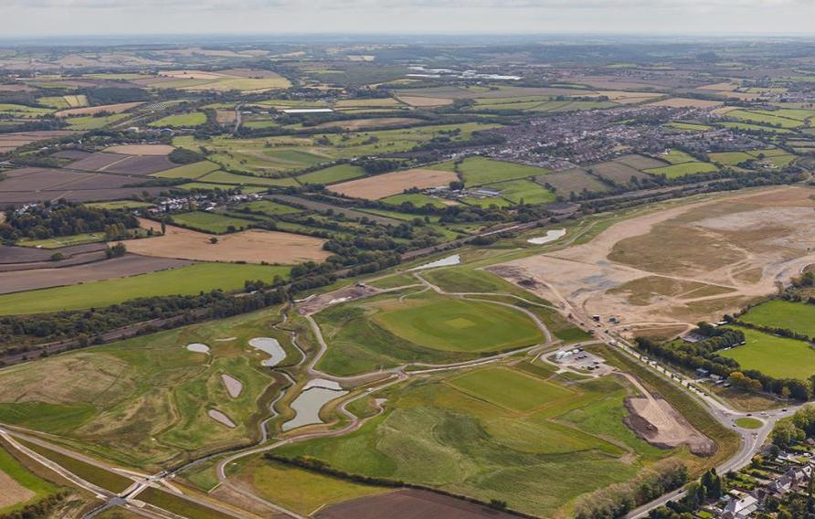Aerial view of The Avenue post remediation