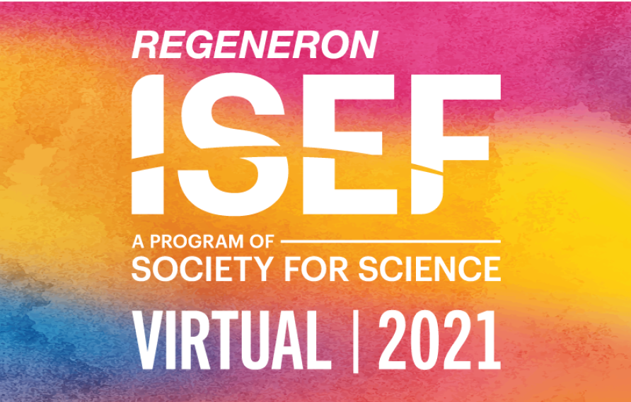 A banner which reads Regeneron ISEF A program of Society for Science Virtual 2021
