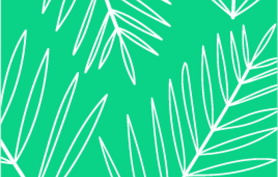 green background with white leaf outlines