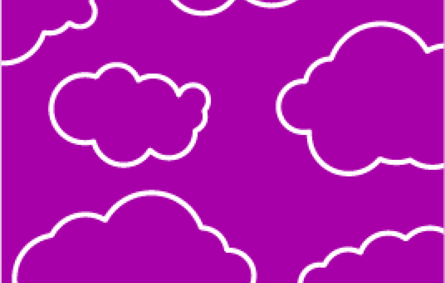 purple background with white cloud outlines