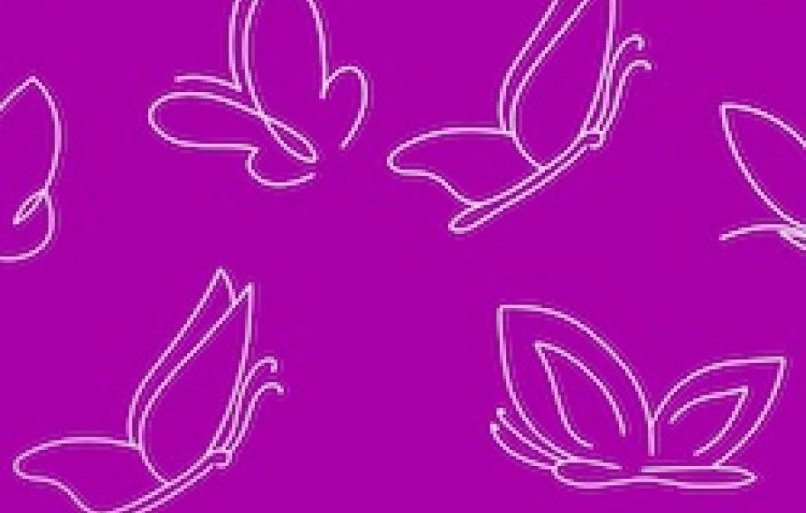 purple background with white butterfly outlines