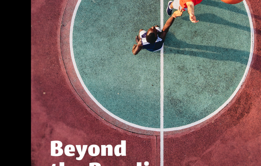 Beyond the Baseline paper front cover two men tipping off in basketball game