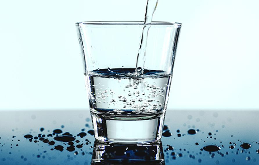 Water pouring into glass