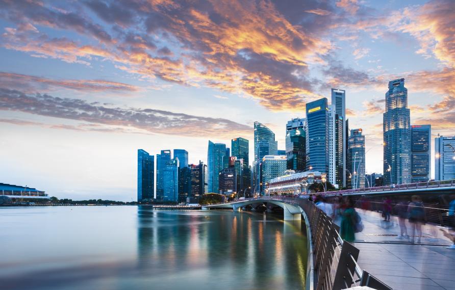 Singapore harbor stock image