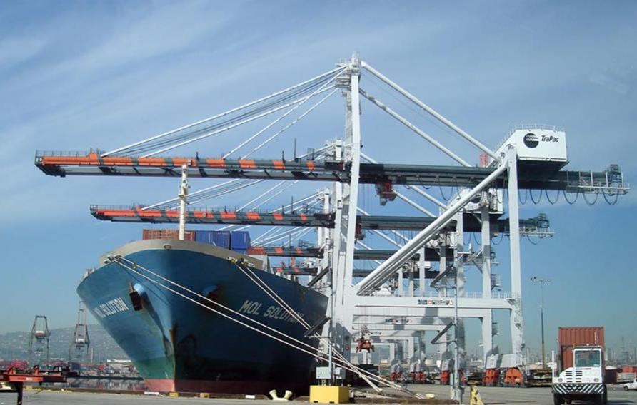 Container ship at Port of Los Angeles