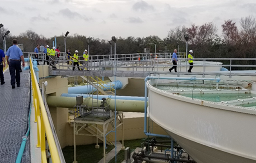 Engineers at a wastewater plant