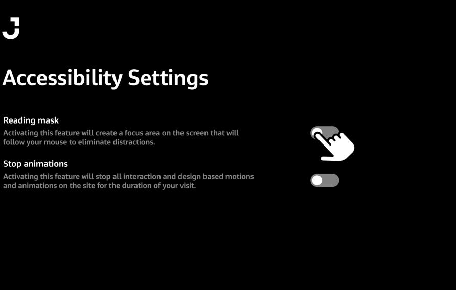 Accessibility settings