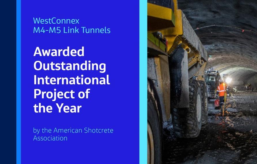 Tunnel under construction incorporated into award banner