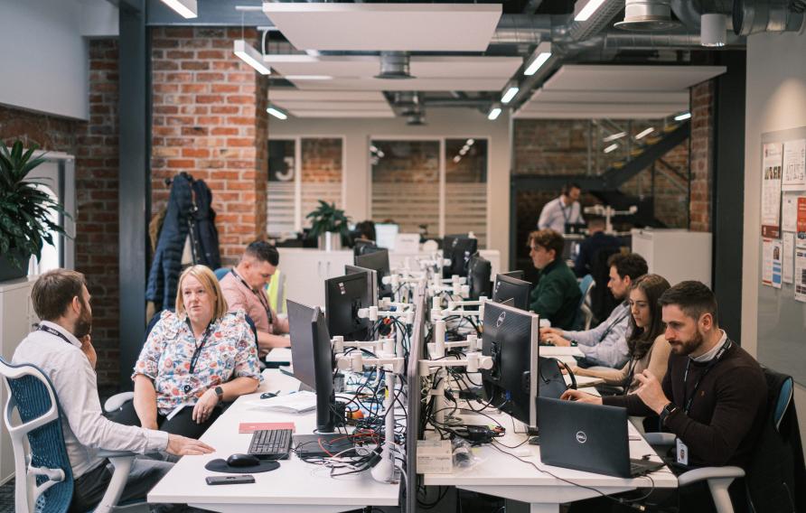 People working in the Belfast office