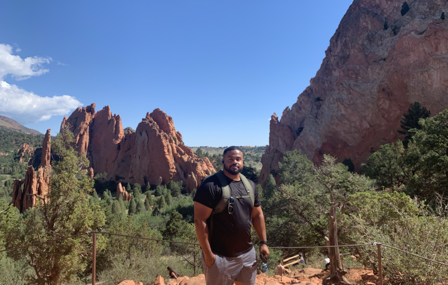 Tracy Stephens hiking at Garden of the Gods in Colorado