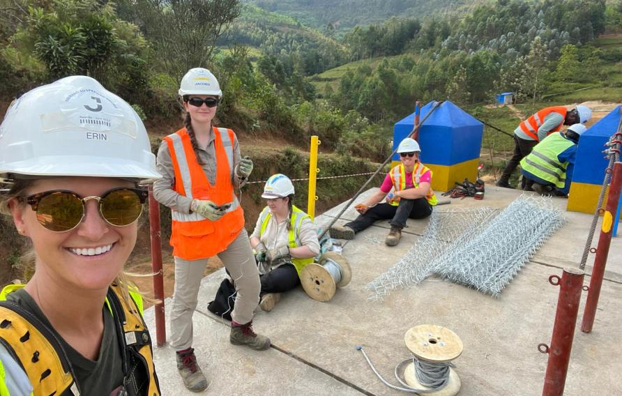 Selfie of bridge construction in Kibiraro