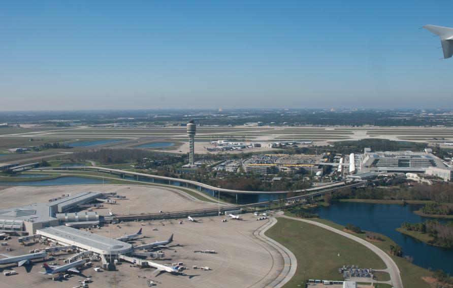 Aerial view of MCO International Airport