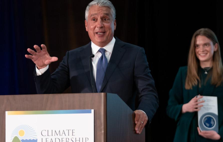 Steve Demetriou speaking at Climate Leadership Awards 2023