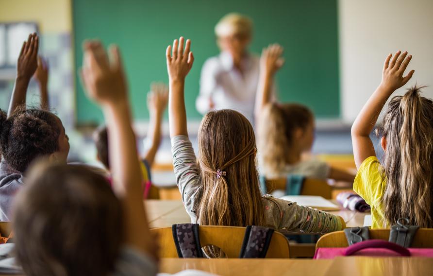 Stock image of children in classroom
