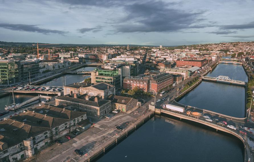 Aerial view of Cork, Ireland